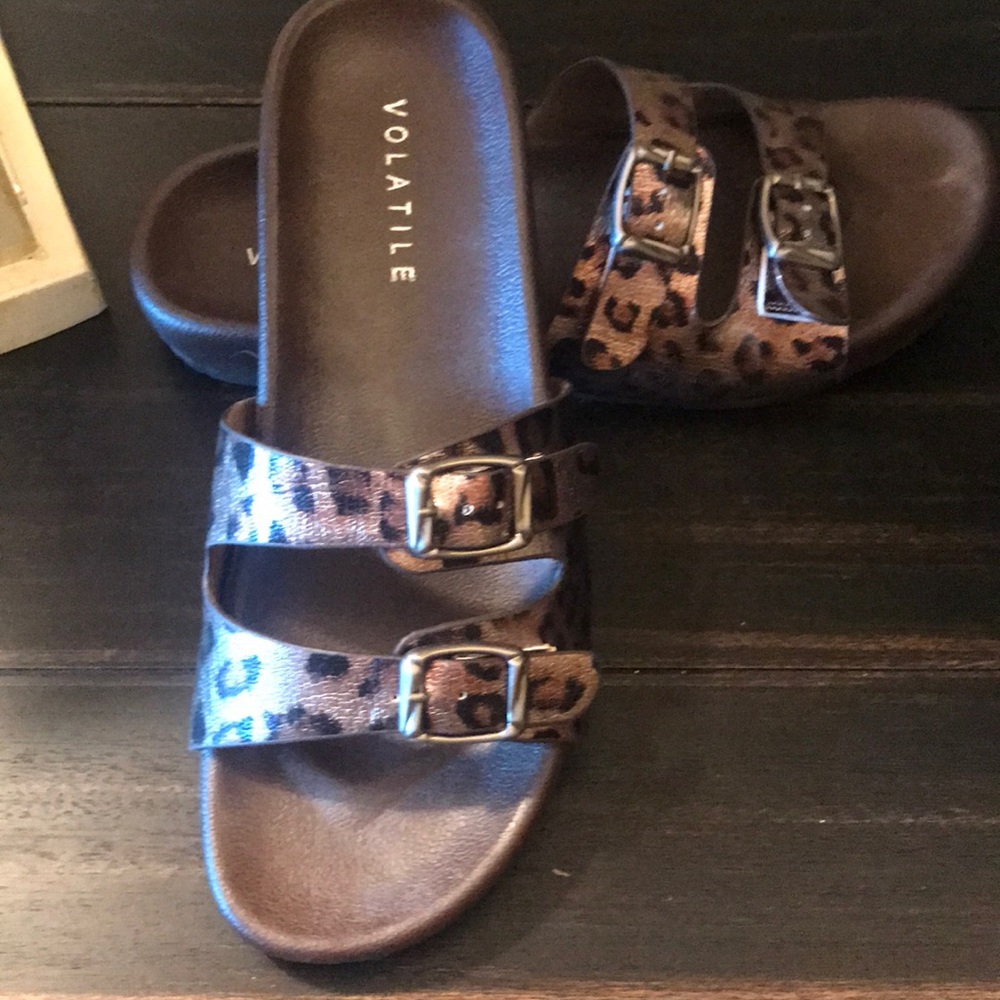 Leopard print sandals